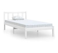 Vidaxl Cadre De Lit Blanc Bois De Pin Massif 90x190 Cm Simple Blanc