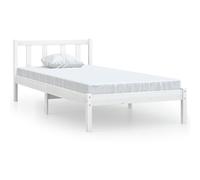 vidaXL Cadre de lit Blanc Bois de pin massif 90x200 cm