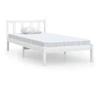 Vidaxl Cadre De Lit Blanc Bois De Pin Massif 90x200 Cm Blanc