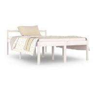 vidaXL Cadre de lit Blanc Bois massif 120x190 cm Petit double