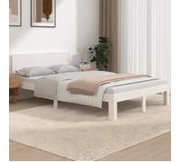 vidaXL Cadre de lit Blanc Bois massif 120x190 cm Petit double 810466