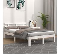 vidaXL Cadre de lit bois massif 120x190 cm petit double blanc