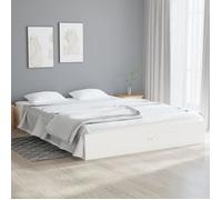 vidaXL Cadre de lit 820073 Bois massif Blanc 120x190 cm Petit double