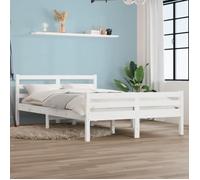 vidaXL Cadre de lit Blanc Bois massif 140x200 cm 814820