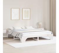 Vidaxl Cadre De Lit Blanc Bois Massif 180 X 200 Cm Cadre De Lit