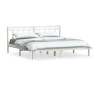 vidaXL Cadre de lit Blanc Bois massif 180x200 cm Super King Blanc