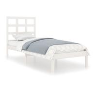 Vidaxl Cadre De Lit Blanc Bois Massif 75x190 Cm Petit Simple Blanc