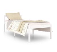 Vidaxl Cadre De Lit Blanc Bois Massif 75x190 Cm Petit Simple Blanc