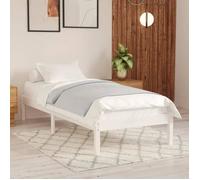 vidaXL Cadre de lit 809983 Bois massif blanc 90x190 cm Simple