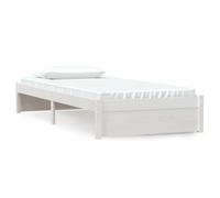 Vidaxl Cadre De Lit Blanc Bois Massif 90x200 Cm Blanc