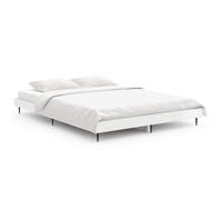 Vidaxl Cadre De Lit Blanc Brillant 140x190 Cm Bois D'ingénierie Blanc