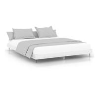 Vidaxl Cadre De Lit Blanc Brillant 180x200 Cm Bois D'ingénierie Blanc