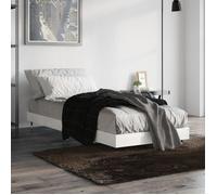 vidaXL Cadre de lit blanc brillant 75x190 cm bois d'ingénierie 832207