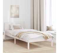 Vidaxl Cadre De Lit Blanc En Bois De Pin Blanc Bois De Pin Massif