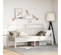 vidaXL Lit avec lit gigogne Blanc 80x200 cm en Acier