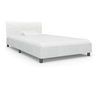 vidaXL Cadre de lit Blanc Similicuir 90 x 200 cm Blanc G
