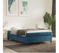 vidaXL Cadre de lit Bleu foncé 140x200 cm Velours 3121124