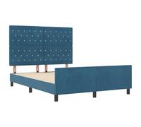 vidaXL Cadre de lit Bleu foncé 160x200 cm Velours