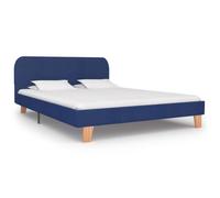 vidaXL Cadre de lit Bleu Tissu 140 x 200 cm
