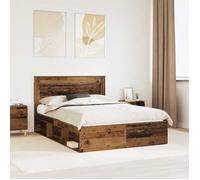 vidaXL Cadre de lit Bois ancien 140 x 190 cm Pin massif 3410086