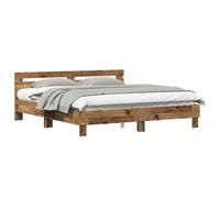vidaXL Cadre de lit Bois Ancien 203 x 185 x 70 cm Bois d'ingénierie, Cadre de lit Moderne, Design en Bois rectangulaire, Meubles minimalistes pour Un Sommeil Durable en Ville