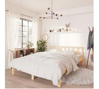vidaXL Cadre de lit, Bois de pin massif 140x190 cm