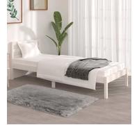 Vidaxl Cadre De Lit Bois De Pin Massif 75x190 Cm Blanc Petit Simple Blanc