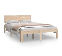 vidaXL Cadre de lit Bois massif 120x190 cm Petit double Marron