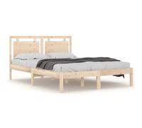 Vidaxl Cadre De Lit Bois Massif 180x200 Cm Super King Marron
