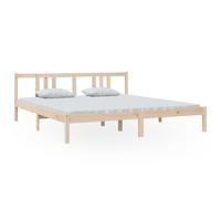 vidaXL Cadre de lit Bois massif 180x200 cm Super King Marron