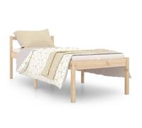 Vidaxl Cadre De Lit Bois Massif 75x190 Cm Petit Simple Marron