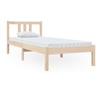 Vidaxl Cadre De Lit Bois Massif 75x190 Cm Petit Simple Marron