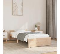 vidaXL Cadre de lit bois massif 75x190 cm Petit simple Marron (sans matelas)