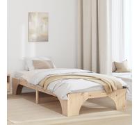Vidaxl Cadre De Lit Bois Naturel Bois De Pin Massif Simple Durable