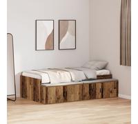 Vidaxl Cadre De Lit Bois Vieilli 75x190 Cm