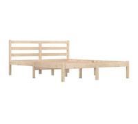 vidaXL Cadre de Lit Cadre à Lattes Sommier à Lattes sur Pied Lit Double Lit Adulte Meuble de Chambre à Coucher 135x190 cm Bois de Pin Massif