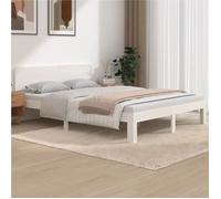 Vidaxl Cadre De Lit Blanc Bois De Pin Massif 140x190 Cm Blanc