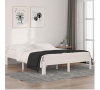 vidaXL Cadre de Lit Cadre à Lattes sur Pied Lit Adulte Sommier à Lattes Meuble de Chambre à Coucher Lit Double 140x190 cm 810346