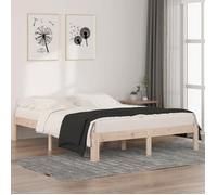 vidaXL Cadre de lit 810345 – Cadre à lattes sur pied, lit double en bois de pin