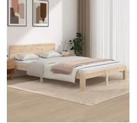 vidaXL Cadre de Lit Cadre à Lattes sur Pied Lit Double Lit Adulte Sommier à Lattes Meuble de Chambre à Coucher Bois de Pin 810495