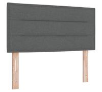vidaXL Cadre de Lit Capitonné Bas Réglable en Gris Foncé | Tête de Lit Moderne pour Usage Intérieur | Mobilier de Chambre d'Adulte | Assemblage Facile avec Outils Inclus | Lits en Tissu Confortables
