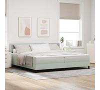 vidaXL Cadre de Lit Capitonné en Velours Gris Clair 200X200 cm Moderne Élégant Double avec Lattes en Contreplaqué Et Jambes de Support Robustes pour Mobilier de Chambre Élégant Confortable