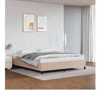 vidaXL Cadre de Lit Cappuccino 160x200 cm Sommier à Lattes Lit Rembourré Cadre à Lattes Lit Double Adulte Meuble de Chambre 347262