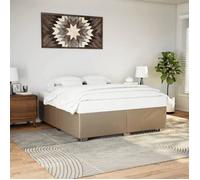 vidaXL Cadre de lit Cappuccino 200x200 cm similicuir rembourré avec sommier
