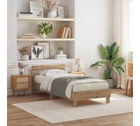 vidaXL Cadre de lit chêne Artisanal 100 x 200 cm Bois d'ingénierie, Cadre de lit Moderne, déco de Chambre stylée, Polyvalent avec éclairage LED, Design Contemporain, résistant