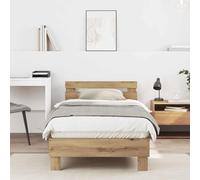 vidaXL Cadre de lit Chêne Artisanal 203 x 95 x 70 cm Bois d'ingénierie, Cadre de lit Moderne, Rectangle, Bois Solide, tête de lit Pratique, Style Minimaliste, Essentiel pour Chambre, Confortable
