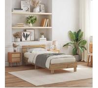 vidaXL Lit chêne artisanal 75 x 190 cm en bois d'ingénierie avec LED