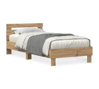 Lit Vidaxl Avec Lumières Led Chêne Artisan 90x190 Cm Bois Reconstitué