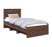 vidaXL Cadre de lit Chêne Brun 90 x 200 cm Bois d'ingénierie, Cadre de lit en Bois rectangulaire, Meuble de Chambre Moderne, Solutions de Sommeil durables, Design Minimaliste pour la déco Urbaine