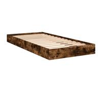 VidaXL Cadre de lit chêne fumé 75x190 cm - Lit de Palette, sommier, Meuble de Chambre à Coucher en Bois d'ingénierie